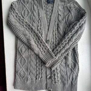 Abercrombie & Fitch Gray Cable Knit Cardigan